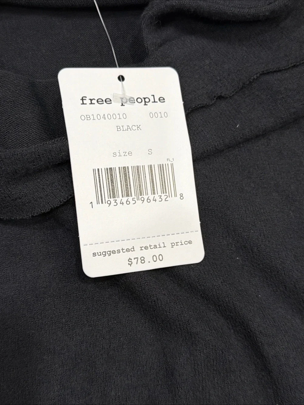 NWT Free People We The Free Flaunt It Pullover Black Off The Shoulder Top Size S